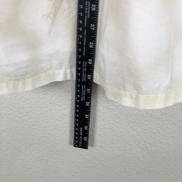 KYs Shirt White Tropical Print Button Up Collared Casual Vacation Mens X Large - Picture 8 of 11